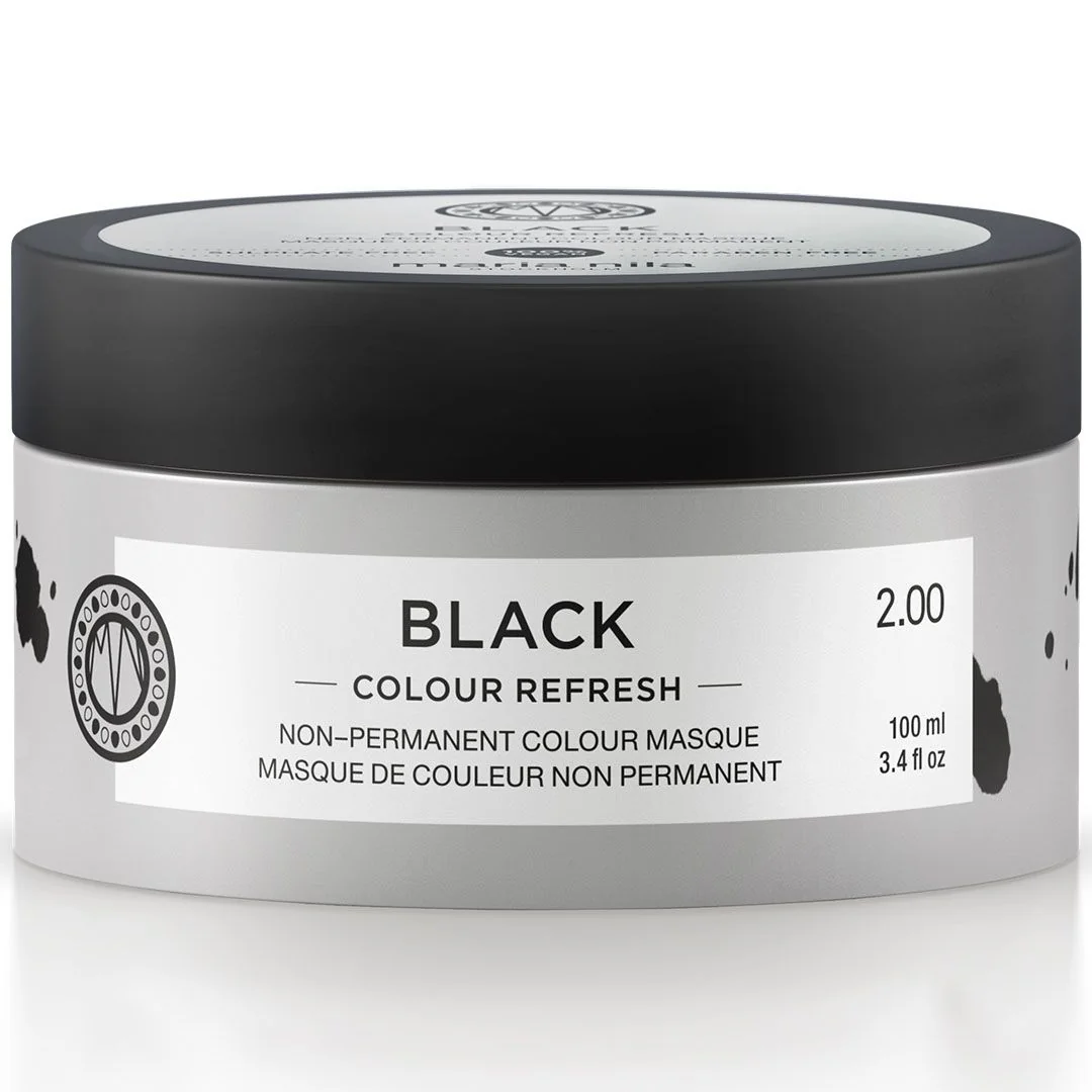 Masca pentru par coloranta Colour Refresh Black, 100ml, Maria Nila