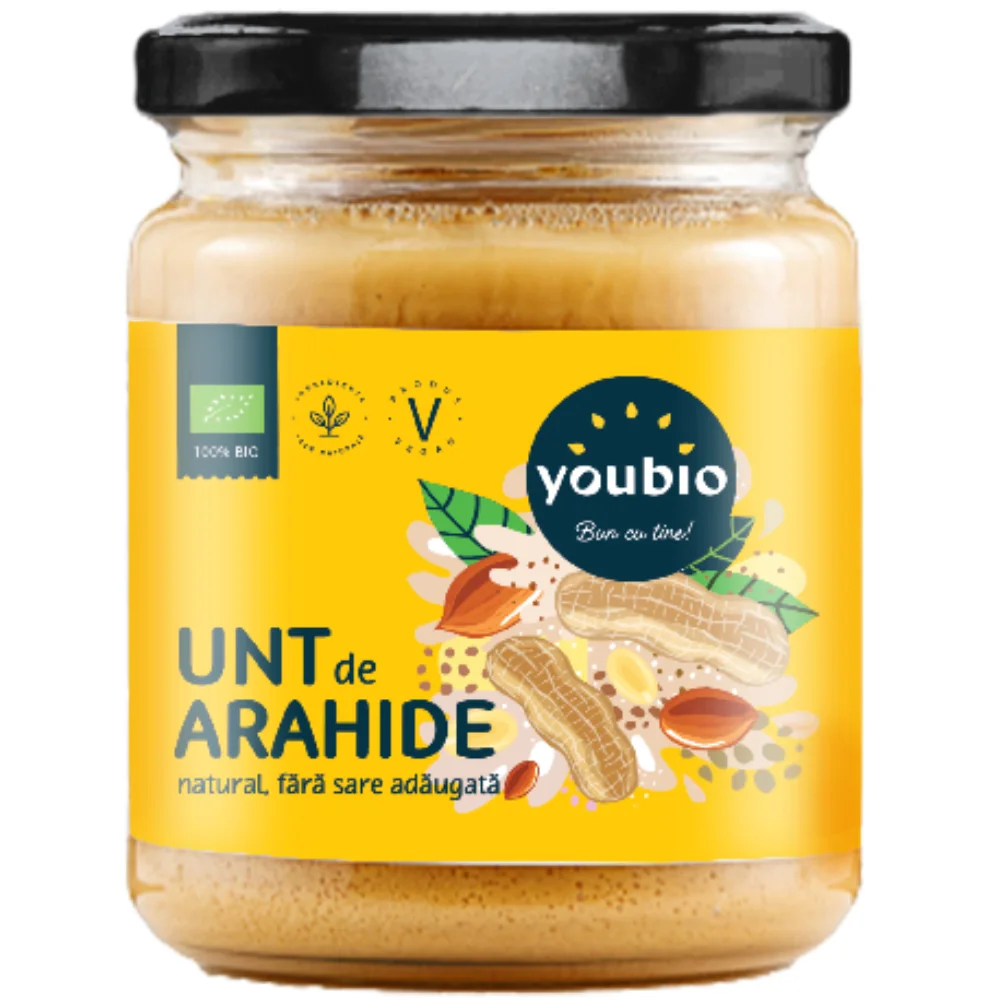 Pasta de arahide naturala ecologica, 250g, Youbio