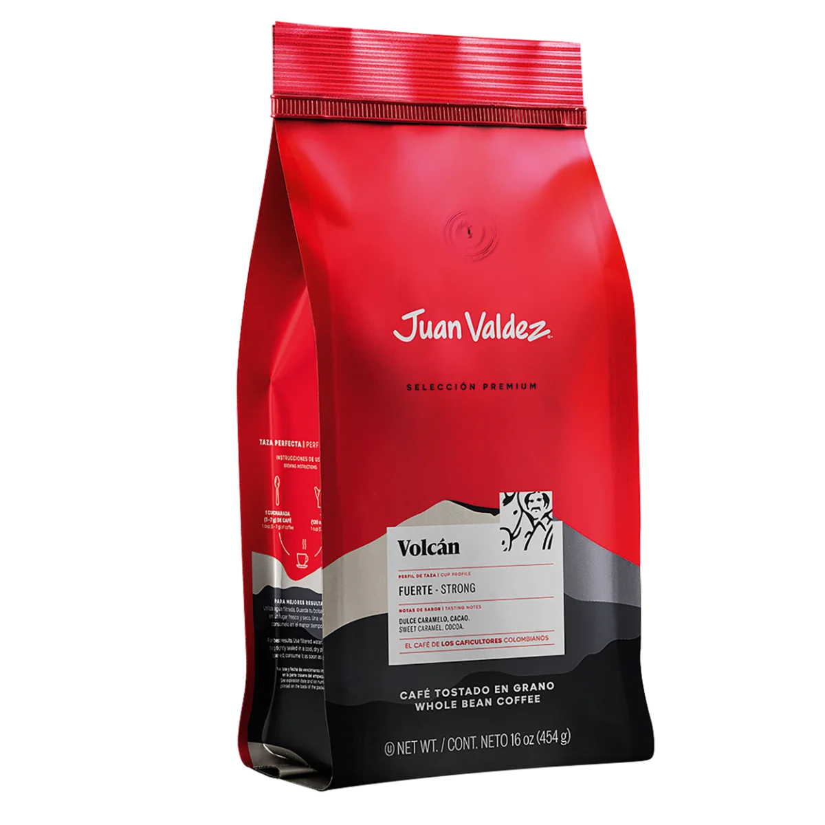 Cafea premium boabe Volcan, 454g, Juan Valdez