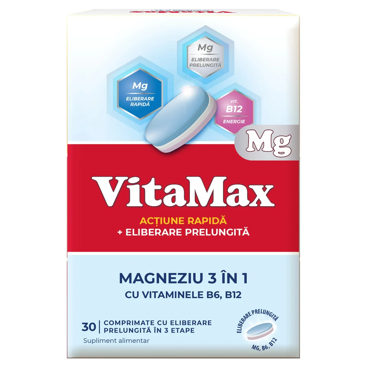 CADOU VitaMax Magneziu 3 in 1, 30 comprimate, Perrigo 