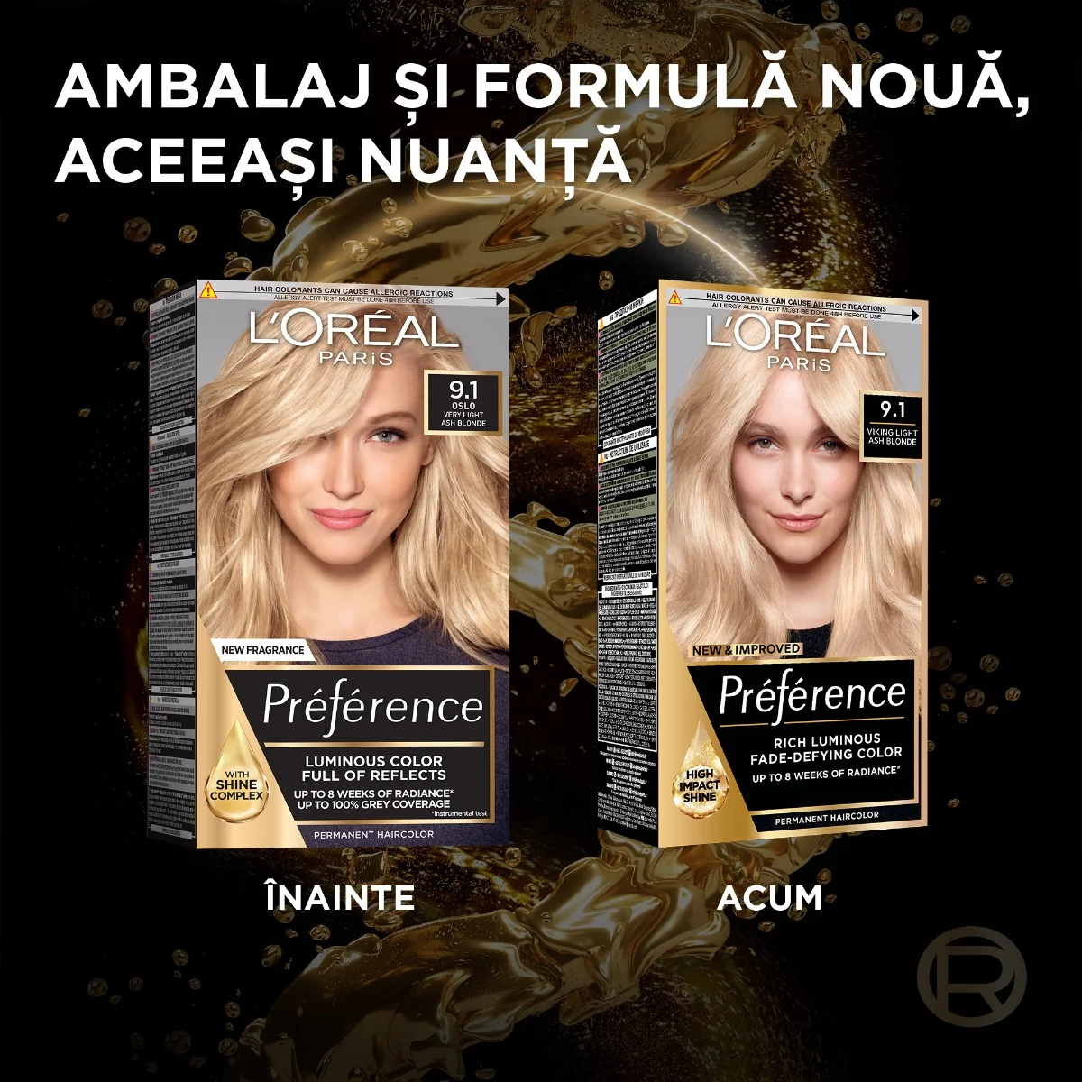 Vopsea de par permanenta cu amoniac Preference 9.1 Viking, 174ml, L'Oreal Paris 