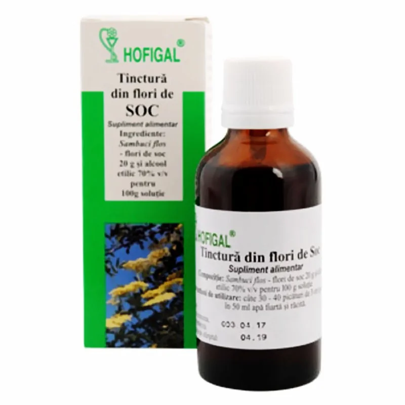 Tinctura din flori de soc, 50ml, Hofigal