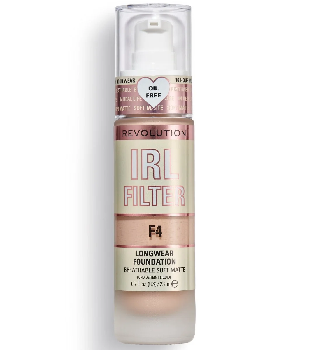 Fond de ten IRL Filter Longwear Foundation F4, 23ml, Makeup Revolution 