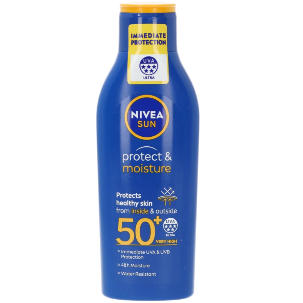 Lotiune de corp pentru protectie solara cu SPF 50 Protect & Moisture, 200ml, Nivea