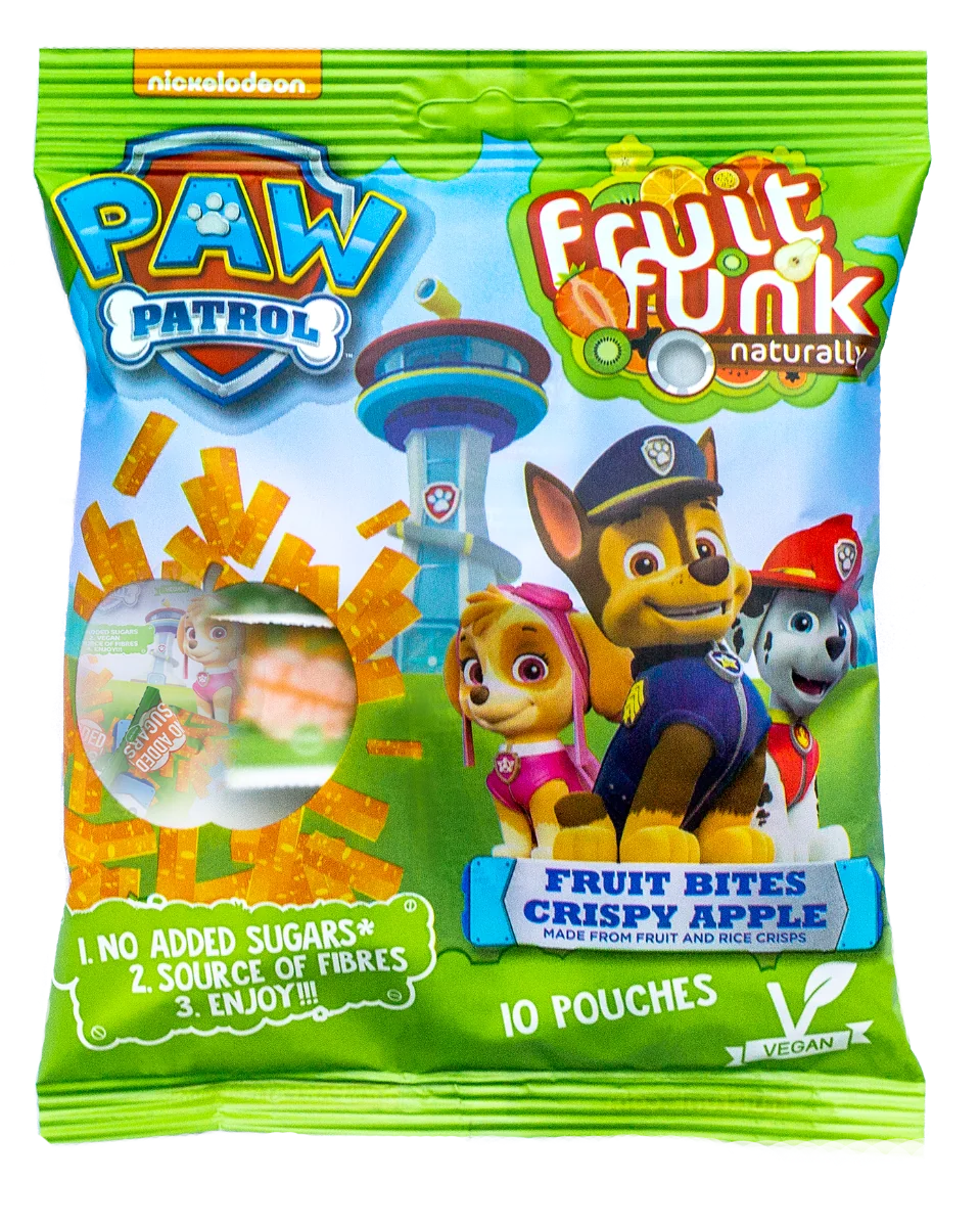 Gustare din fructe cu mar crocant Paw Patrol, 100g, Fruit Funk