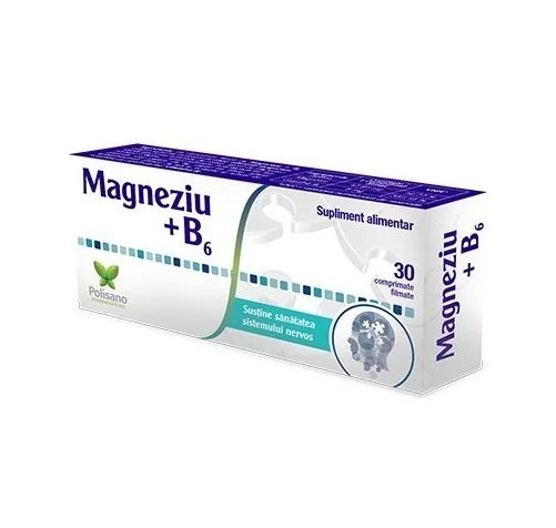 Magneziu + Vitamina B6, 30 comprimate, Polisano