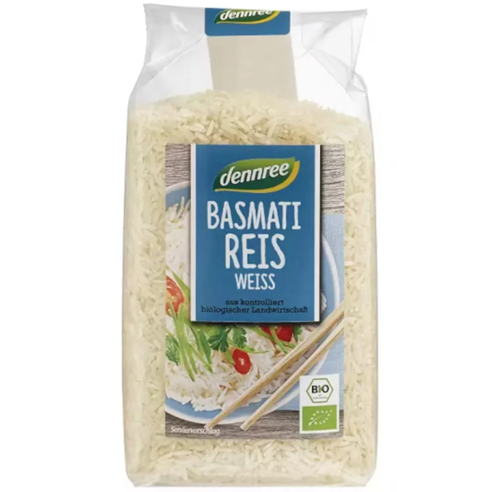 Orez basmati alb ecologic, 500g, Dennree