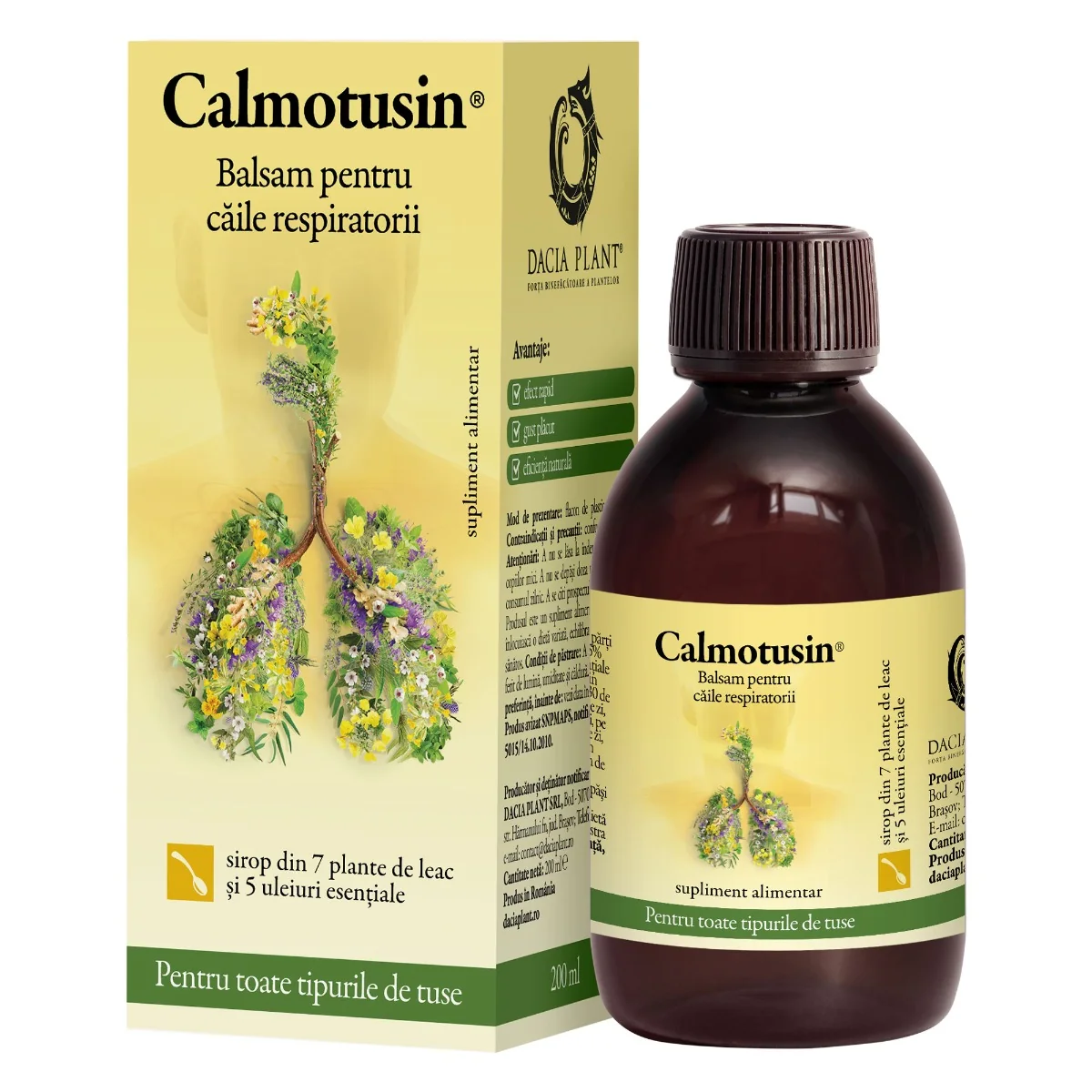 Calmotusin sirop, 200ml, Dacia Plant