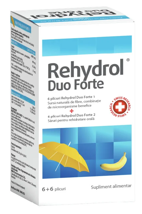 Rehydrol Duo Forte, 6+6 plicuri, MBA Pharma