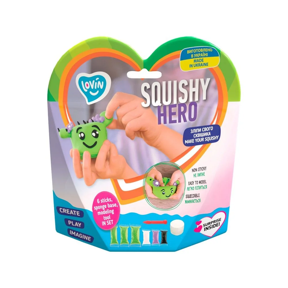 Set creatie argila usoara pentru modelaj 6 culori Air Clay Lovin Squishy Hero Cactusita, 1 bucata, Oktoclay