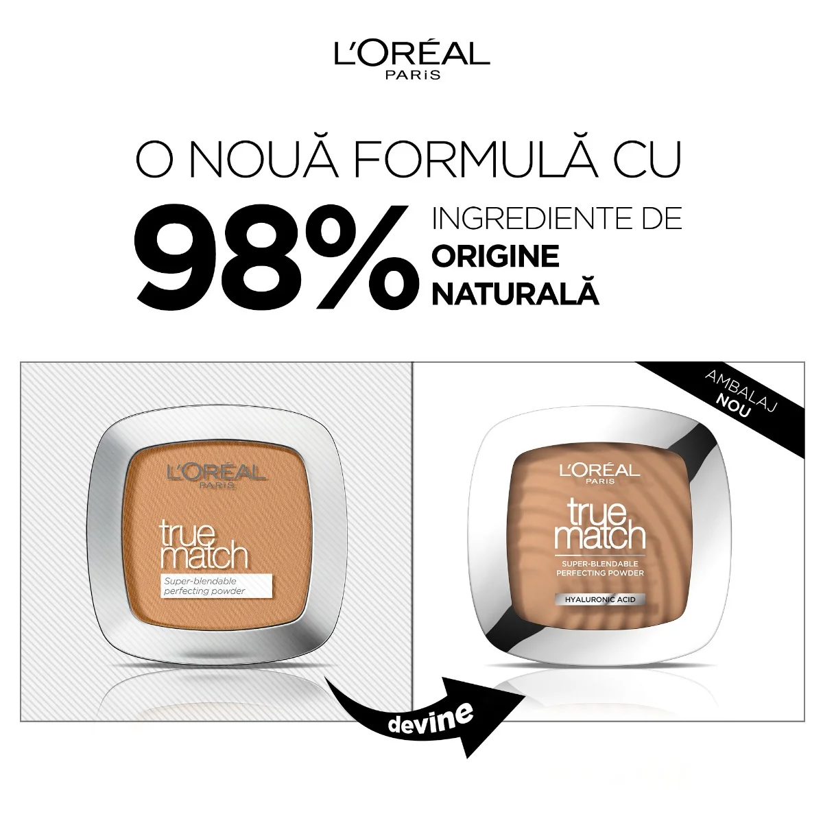 Pudra compacta True Match 7D/W Cinnamon, 9g, L'Oreal Paris 