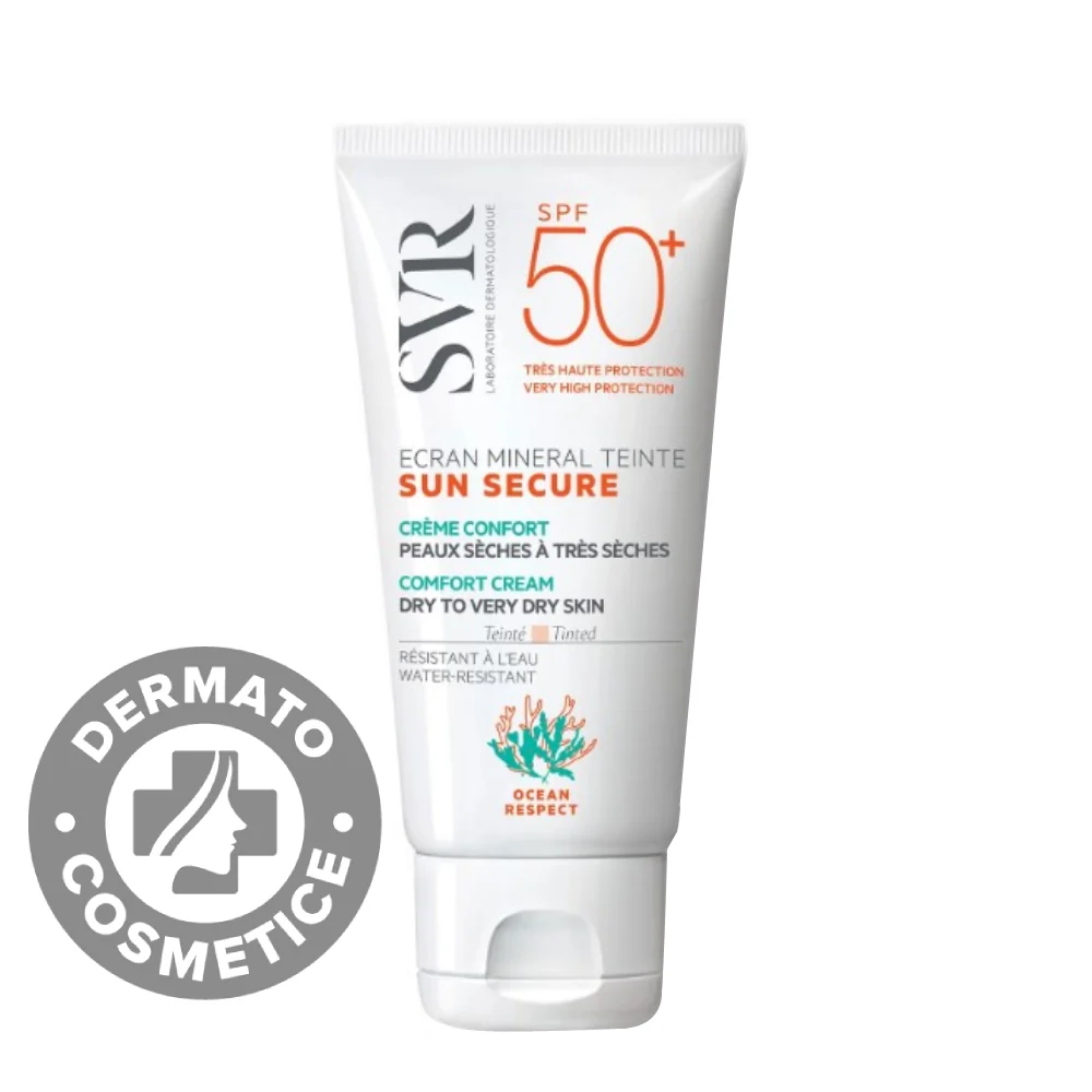 Crema nuantatoare piele uscata SPF 50+ Sun Secure, 50ml, SVR 