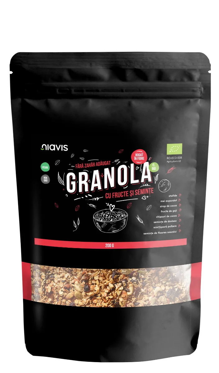 Granola cu Fructe si Seminte Eco, 200g, Niavis