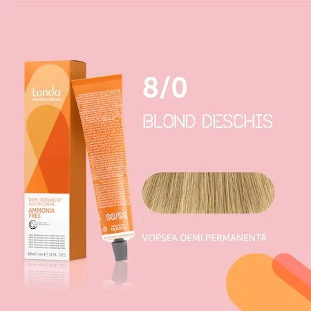 Vopsea de par demi permanenta fara amoniac 8/0, 60ml, Londa Professional 