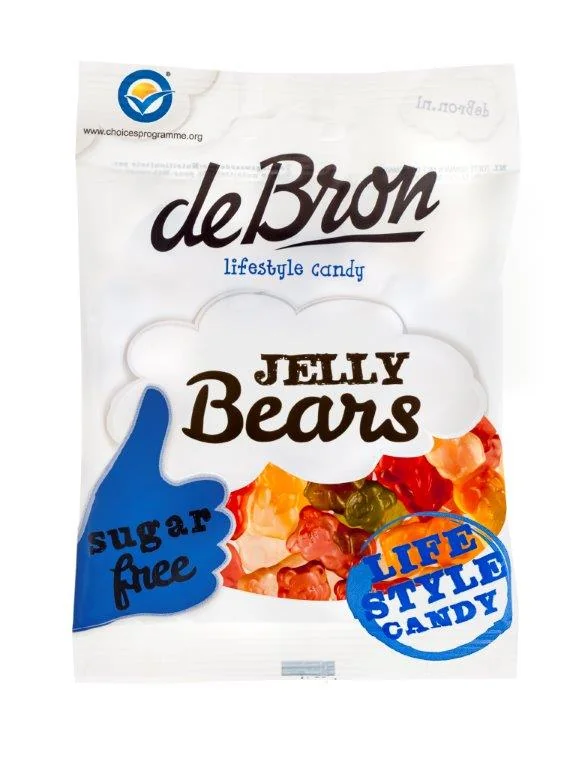 Jeleuri gumate cu aroma de fructe fara zahar si fara gluten Jelly Bears, 90g, Debron