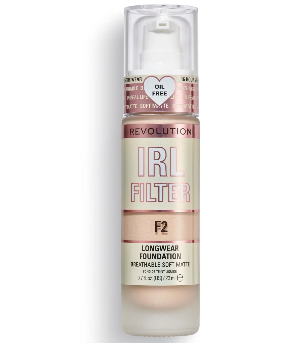 Fond de ten IRL Longwear Foundation F2, 23ml, Makeup Revolution