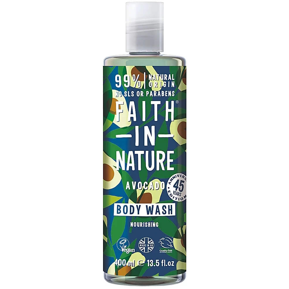 Gel de dus natural nutritiv cu avocado, 400ml, Faith in Nature