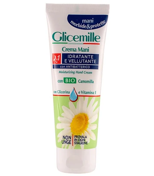 Crema hidratanta pentru maini cu glicerina, musetel bio si vitamina E, 100ml, Glicemille