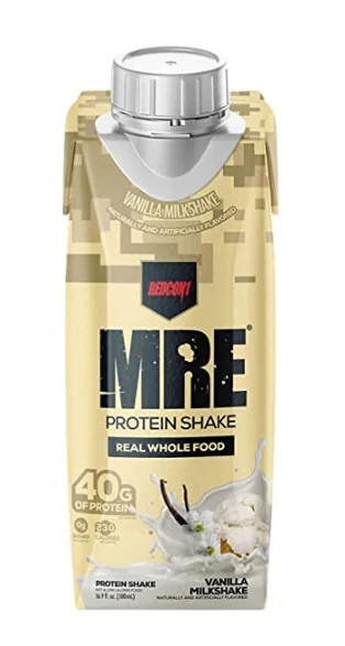 Shake proteic din alimente intregi cu aroma de vanilie MRE Protein Shake, 500ml, Redcon1 