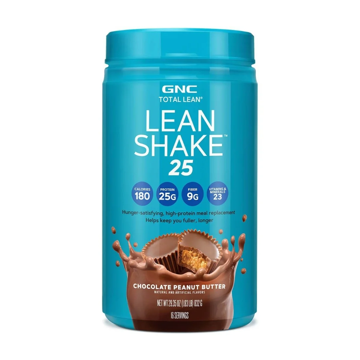 Shake proteic cu aroma de ciocolata si unt de arahide Total Lean Shake 25, 832g, GNC