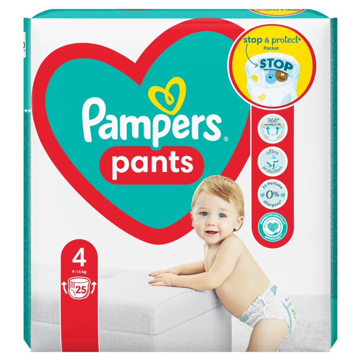 Scutece Active Baby Pants, 9-15 kg, Marimea 4, 25 bucati, Pampers 