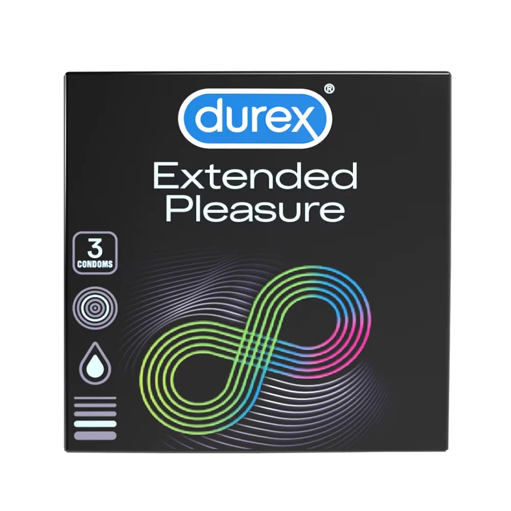 Prezervative Extended Pleasure, 3 bucati, Durex 