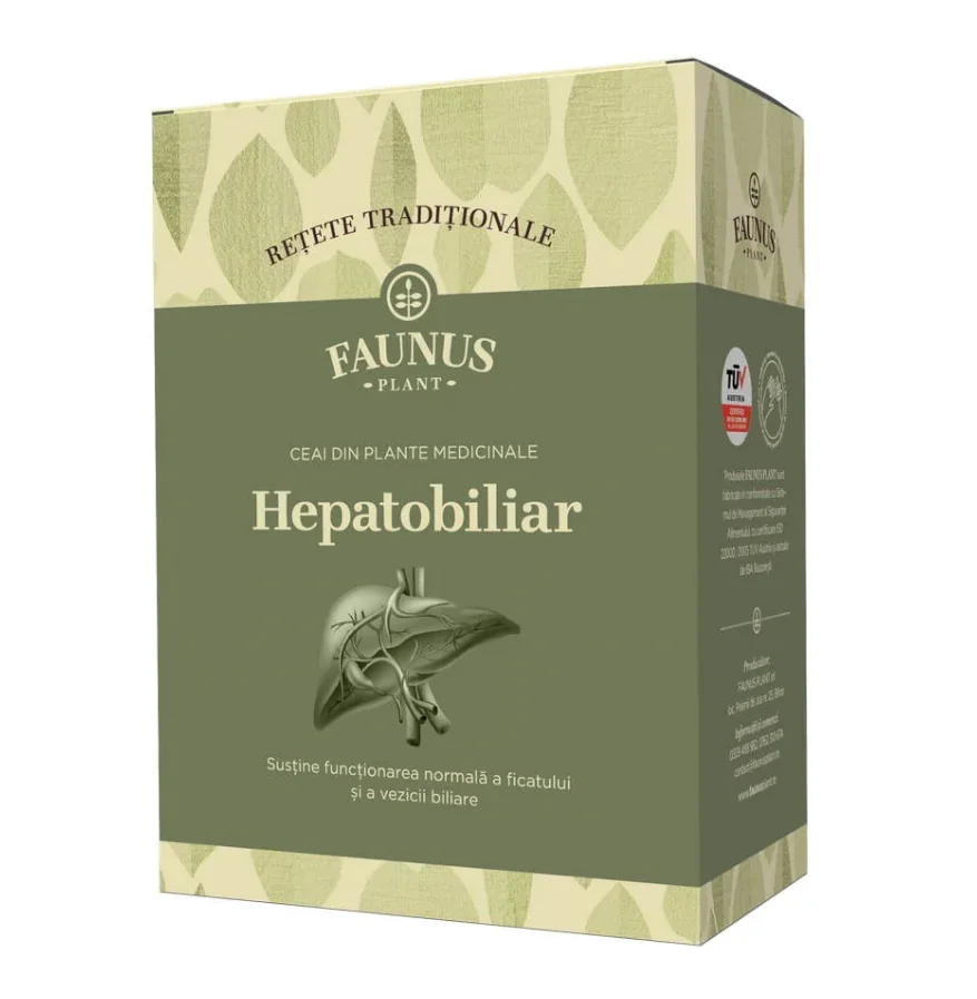 Ceai hepatobiliar pentru ficat gras Retete Traditionale, 180g, Faunus Plant