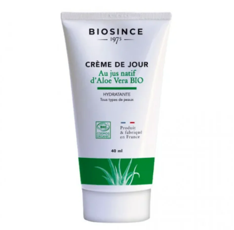 Crema organica de zi pentru fata cu Aloe Vera, 40ml, Biosince 1975