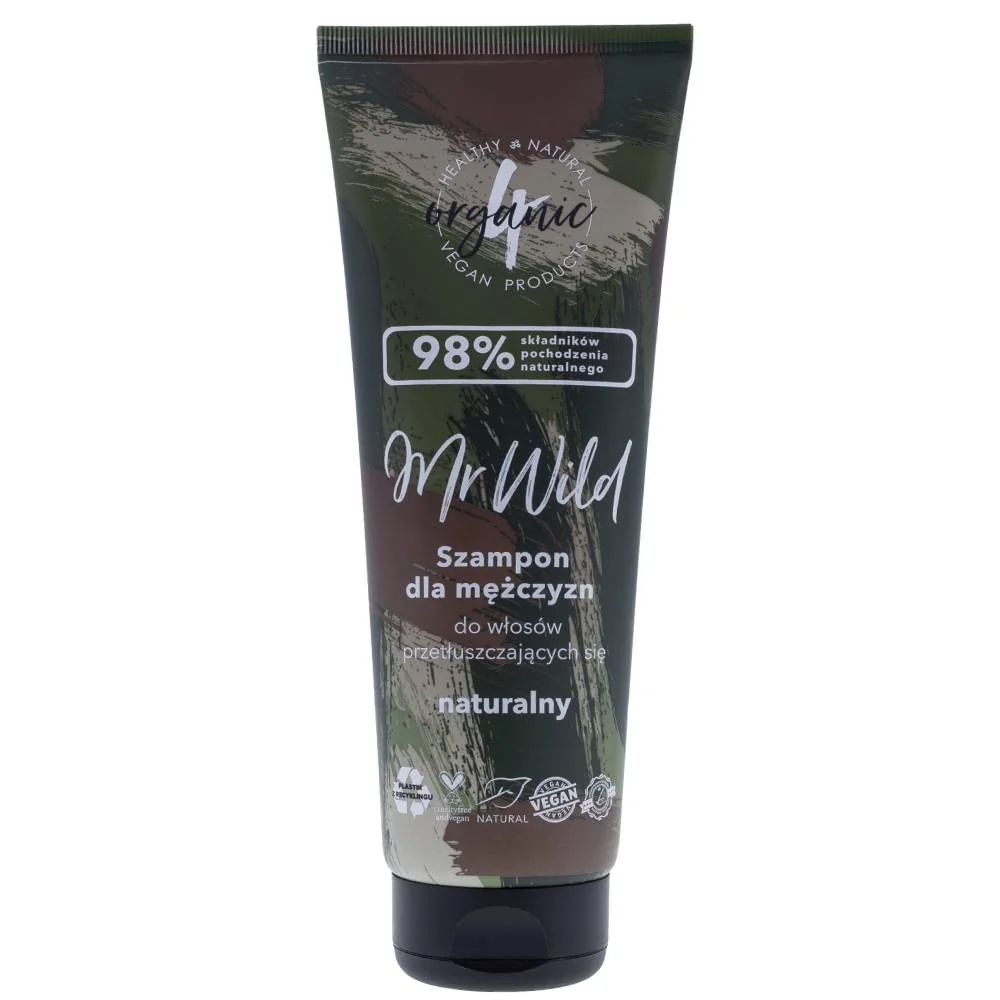 Sampon pentru par gras Mr Wild, 250ml, 4Organic