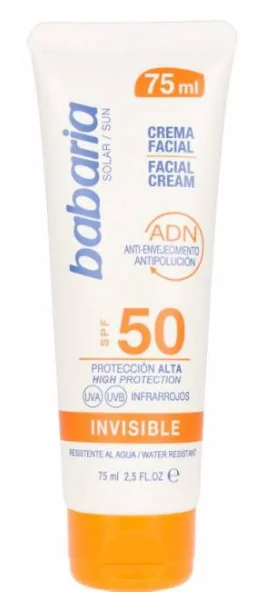 Crema pentru fata cu SPF 50 Invisible Effect, 75ml, Babaria