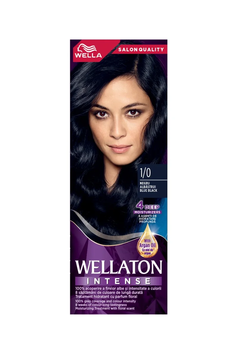 Vopsea de par permanenta Negru Albastrui 1.0 Wellaton, 110ml, Wella 