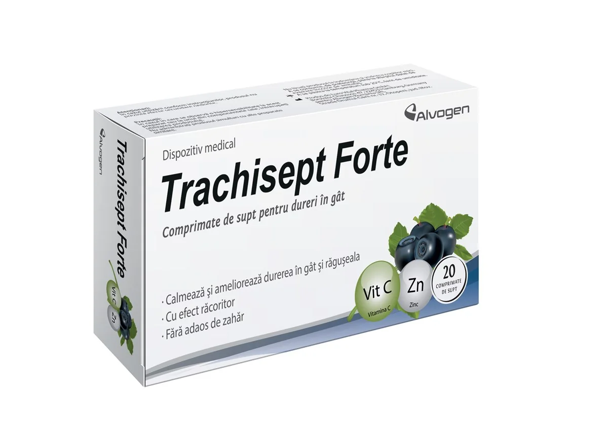 Trachisept Forte cu Vit C si Zn, 20 comprimate, Labormed