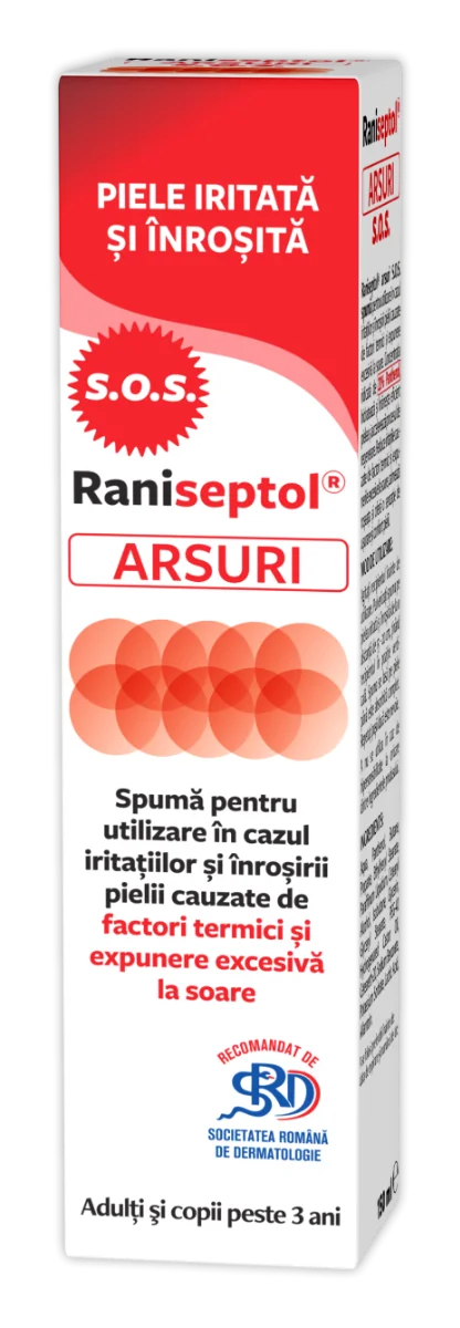 Raniseptol arsuri spuma S.O.S., 150ml, Zdrovit