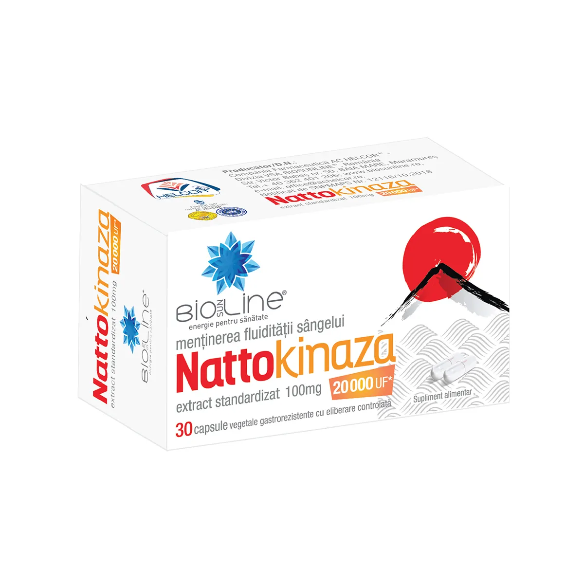 Nattokinaza 100mg, 30 capsule, BioSunLine