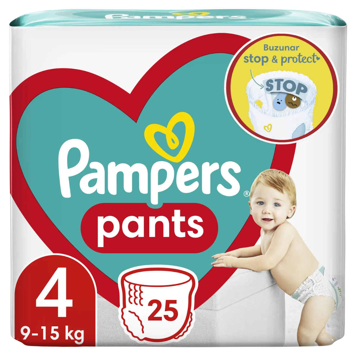 Scutece Active Baby Pants, 9-15 kg, Marimea 4, 25 bucati, Pampers