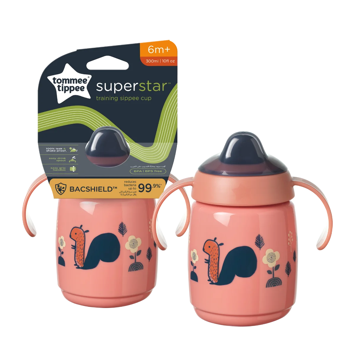 Cana Sippee cu protectie Bacshiled™ pentru +6 luni Roz, 300ml, Tommee Tippee