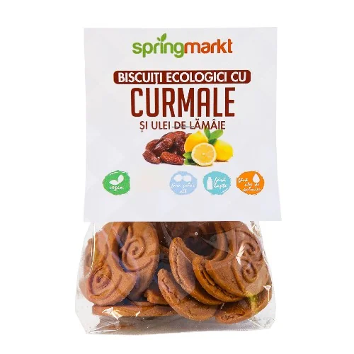 Biscuiti Eco cu curmale si ulei de lamaie, 100g, Springmarkt