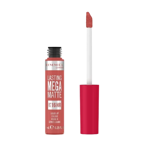 Ruj lichid Lasting Mega Matte 600 Coral Sass, 7.4ml, Rimmel London ​