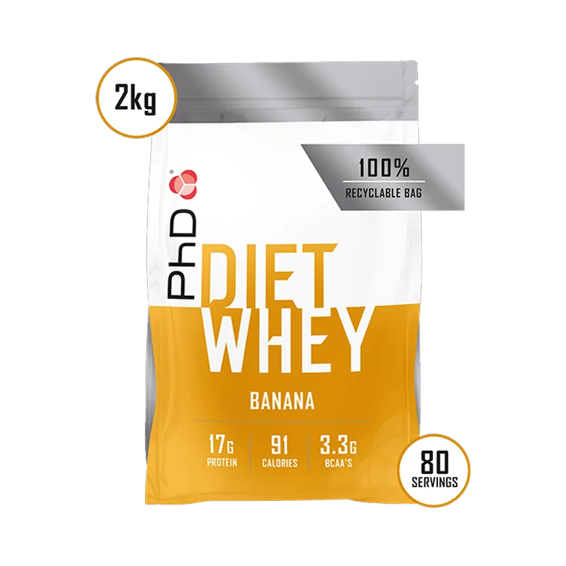 Pudra proteica cu aroma de banane Diet Whey, 2kg, PhD 