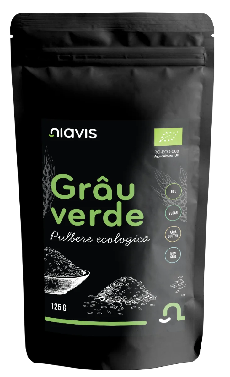 Iarba de grau Pulbere ecologica, 125g, Niavis