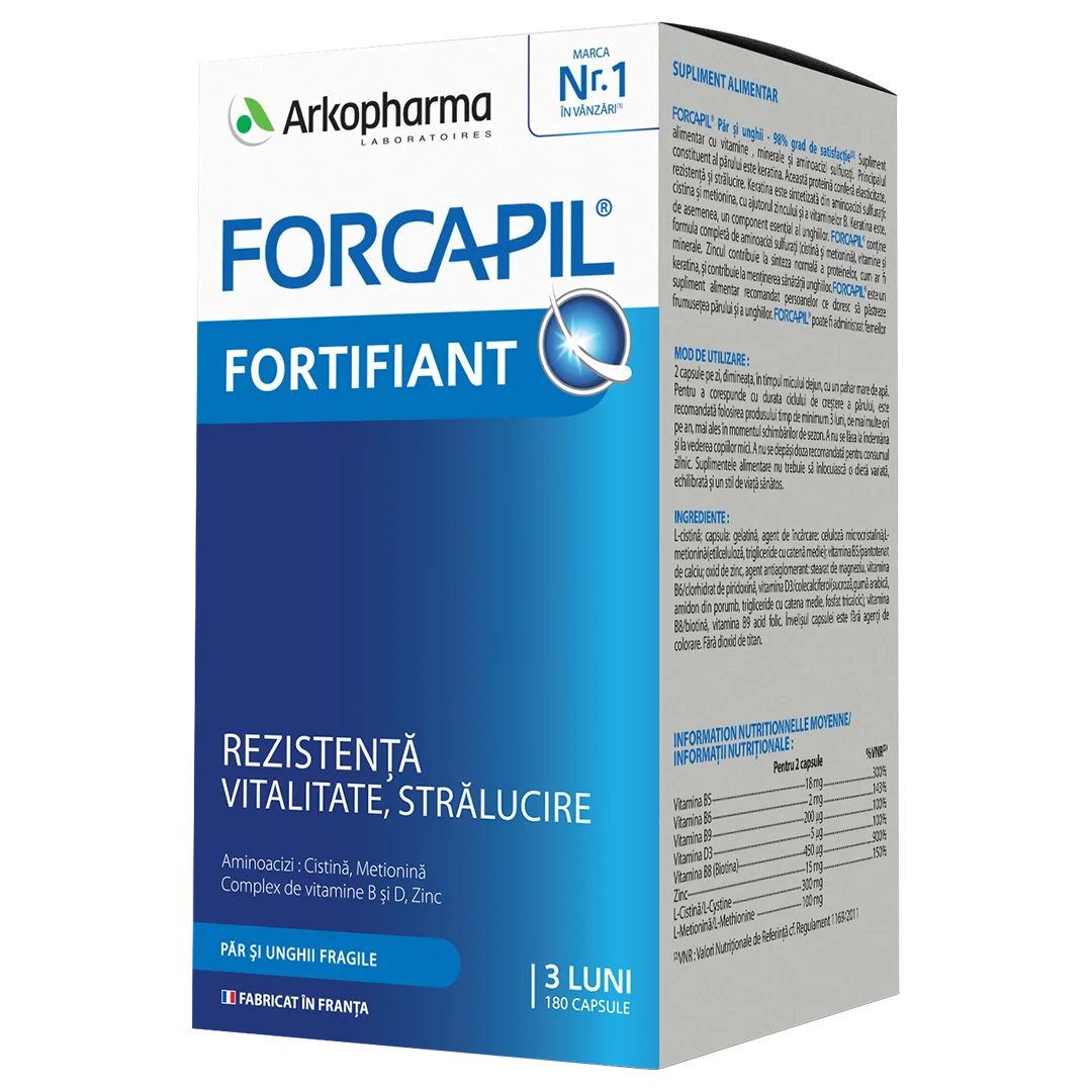 Forcapil par si unghii, 180 capsule