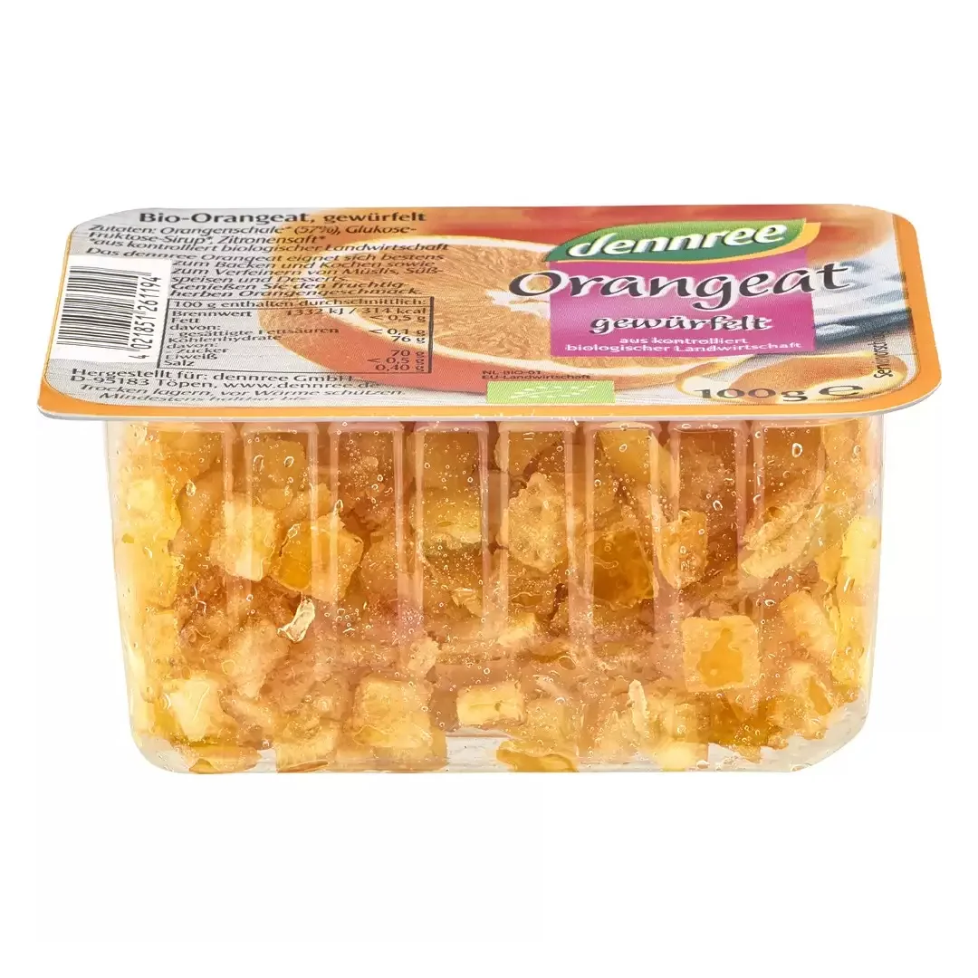 Coaja de portocala Eco confiata, 100g, Dennree