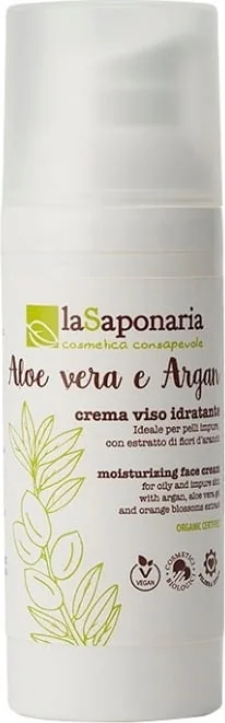 Crema de fata hidratanta cu Aloe Vera si Argan, 50ml, La Saponaria