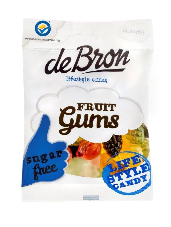 Jeleuri gumate cu aroma de fructe fara zahar si fara gluten, 100g, Debron