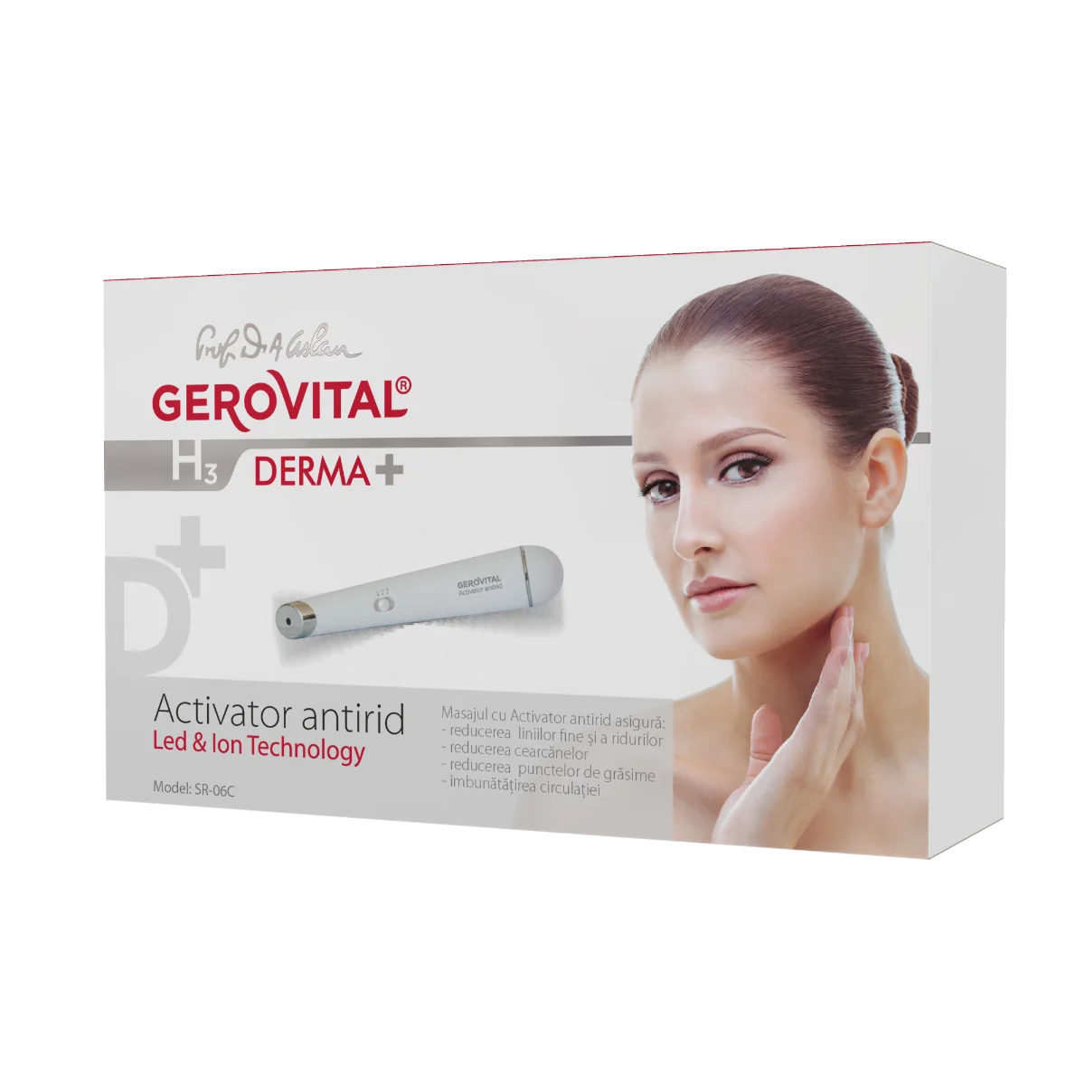 Aparat de masaj cu Activator antirid GH3 Derma+, Gerovital