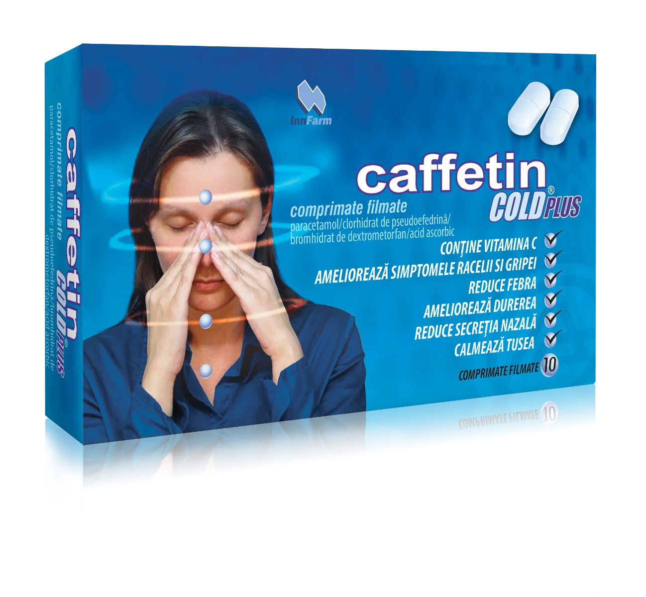 Caffetin Cold Plus, 10 comprimate filmate, Alkaloid