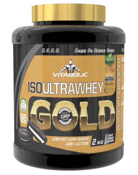 ISO UltraWhey Gold cu aroma Black Cookies, 2kg, Vitabolic