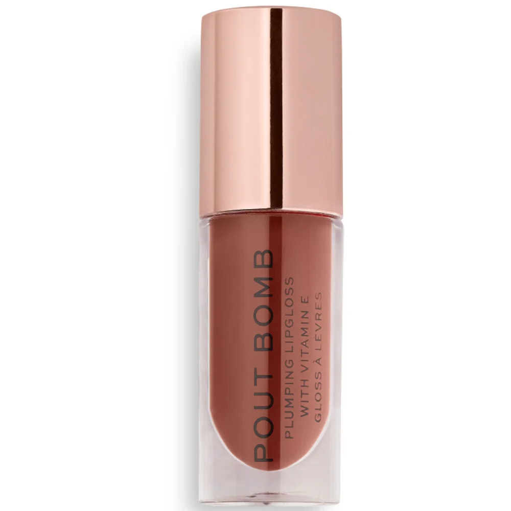 Luciu de buze Pout Bomb Plumping Gloss Cookie Deep Nude, 4.6ml, Makeup Revolution 