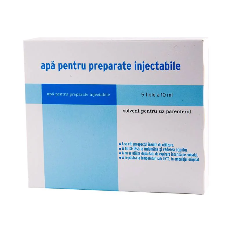 Apa pentru preparate injectabile, 5 fiole x 10ml, Zentiva