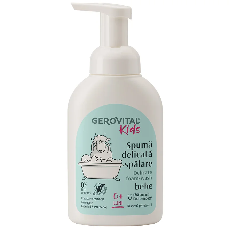 Spuma delicata pentru spalare bebelusi Gerovital Kids, 300ml, Gerovital